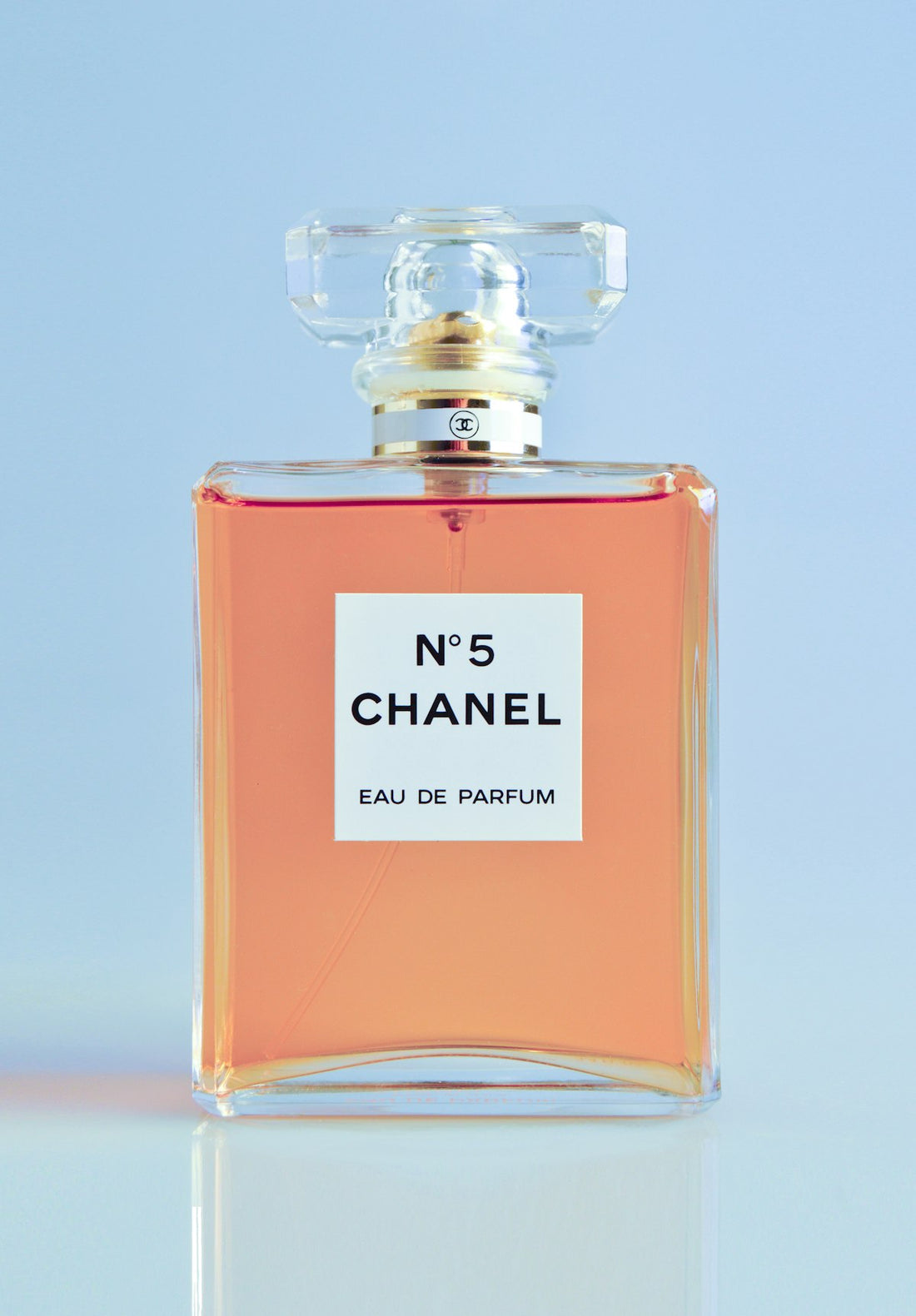 Perfume en frasco con luz de día y de noche