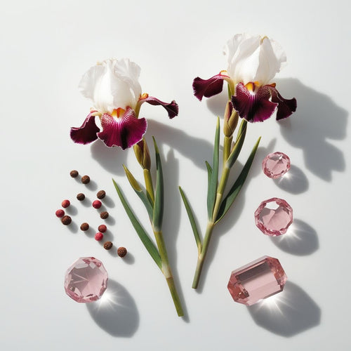Iris y rosa, notas olfativas del perfume contratipo divain.953